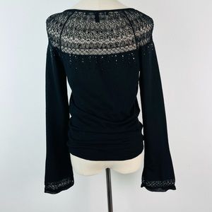 White House Black Market lace bling sweater, Sz S